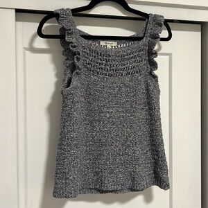 EUC Madewell Blue Ruffle Sweater Tank